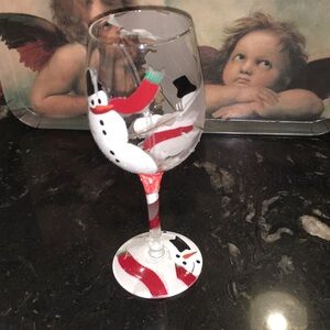 Festive Snowman Wine Glass